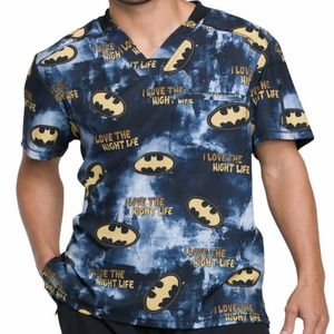 Tooniforms Men's Batman Knight Life Scrub Top NWT
